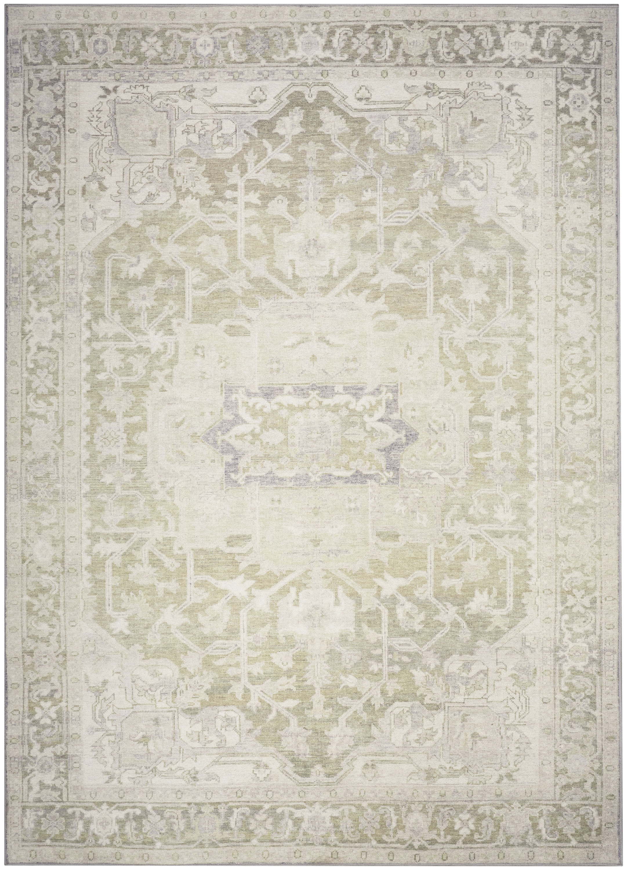 Nourison Vintage Washables 5'3" x 7'3" Green Vintage Indoor Rug