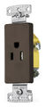 TradeSelect Straight Blade Single Decorator Receptacle Tamper Resistant 15A 125V 2-Pole 3-Wire Grounding 5-15R Brown