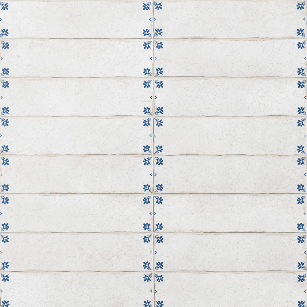 Crackle White Décor 2-7/8 in. x 11-7/8 in. Ceramic Wall Tile