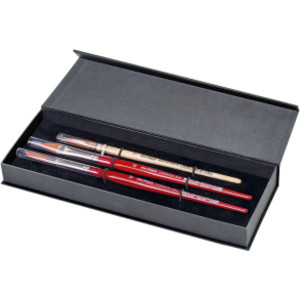 COSMOTOP-SPIN Watercolor Brushes, Synthetic, Assorted, 3 Brush Set in Gift Box with Magnetic Close