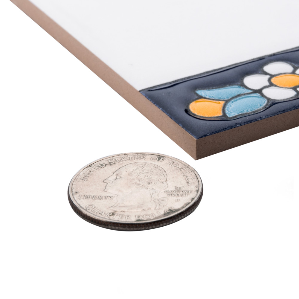 Sevillano Flora Address Numbers 4 2-1/8 in. x 4-3/8 in. Ceramic Wall Trim