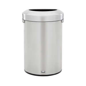 Rubbermaid Commercial, Refine, 21 gal, Metal, Stainless Steel, Half Round, Receptacle