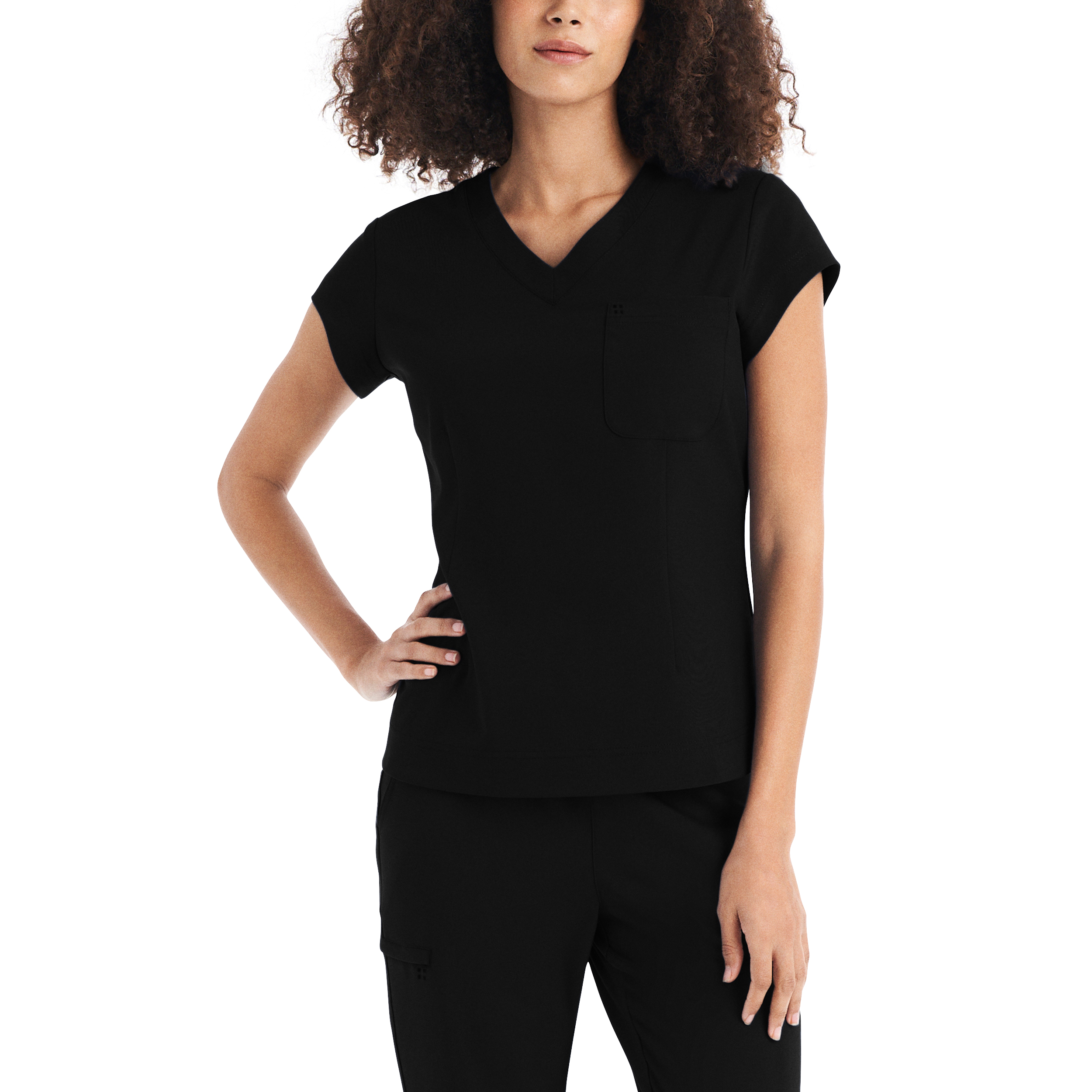 White Cross CRFT Women&#8216;s 1-Pocket V-Neck Scrub Top-White Cross