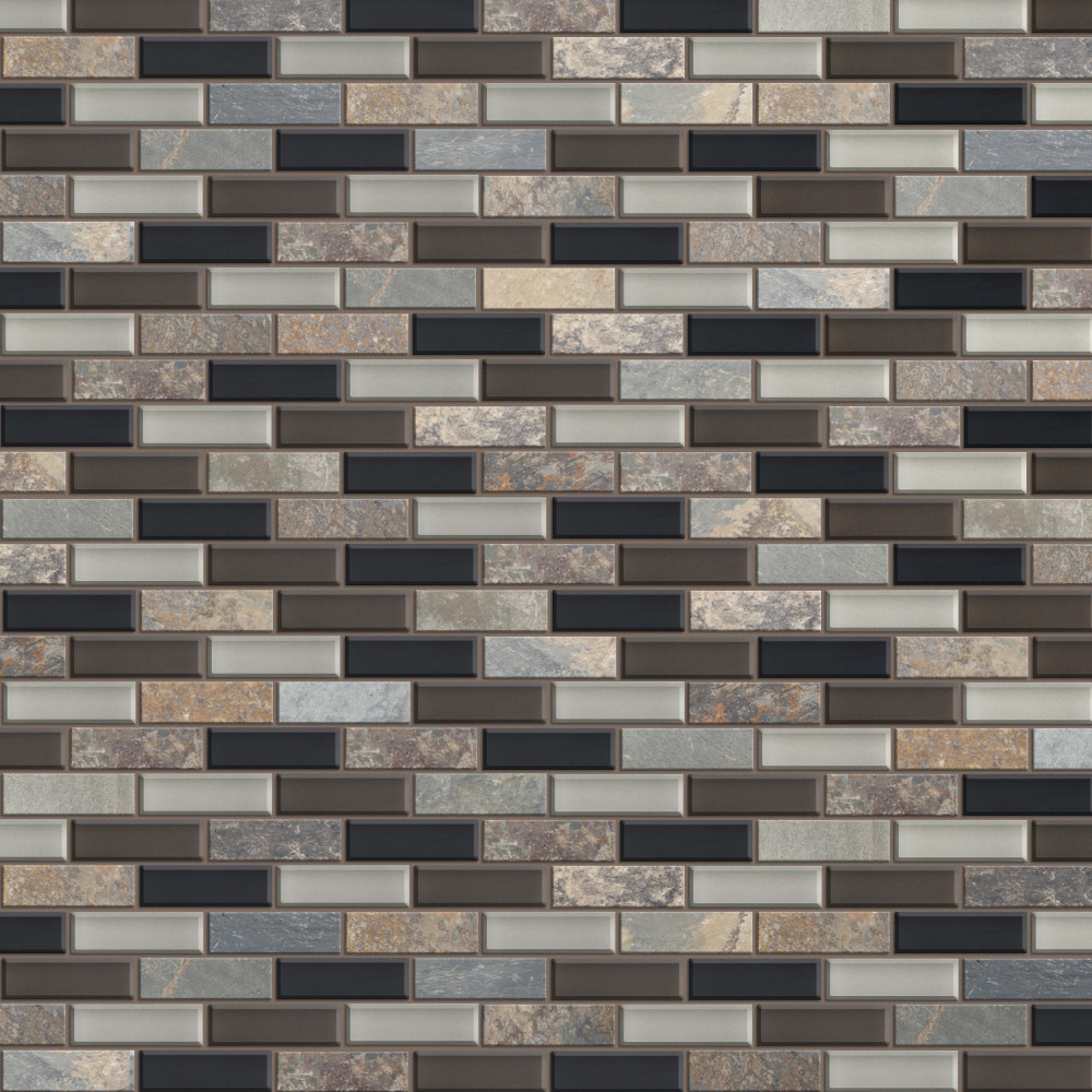 Tessera Subway Stonehenge 10-3/4 in. x 11-3/4 in. Glass Mosaic Tile