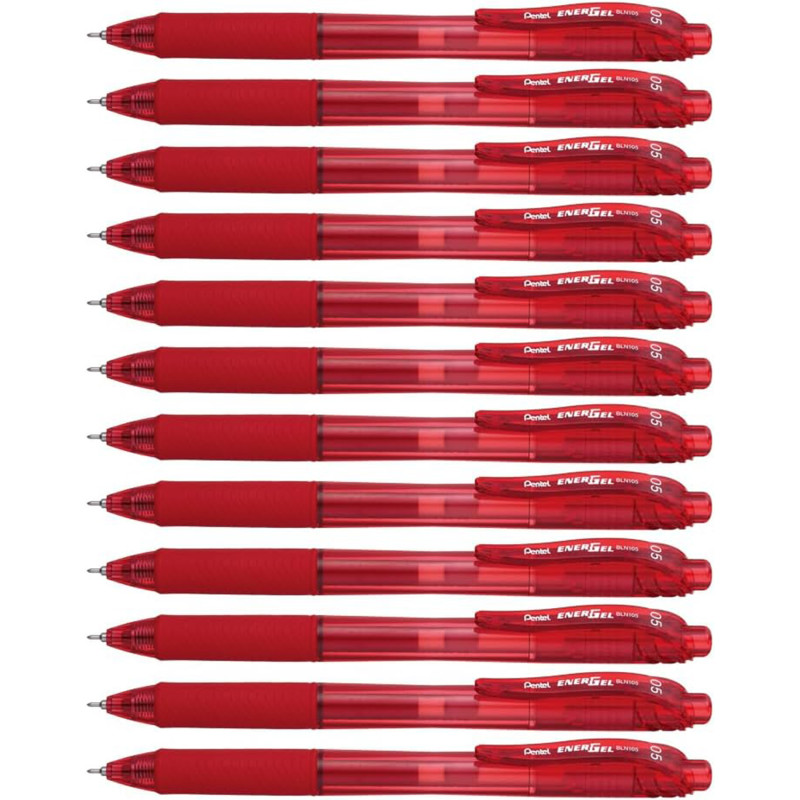 EnerGel-X™ Retractable Liquid Gel Pen, Red, 0.5mm, Pack of 12