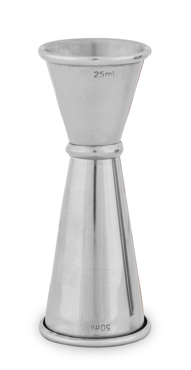 Measuring jigger silver 25 and 50 ml stainless steel