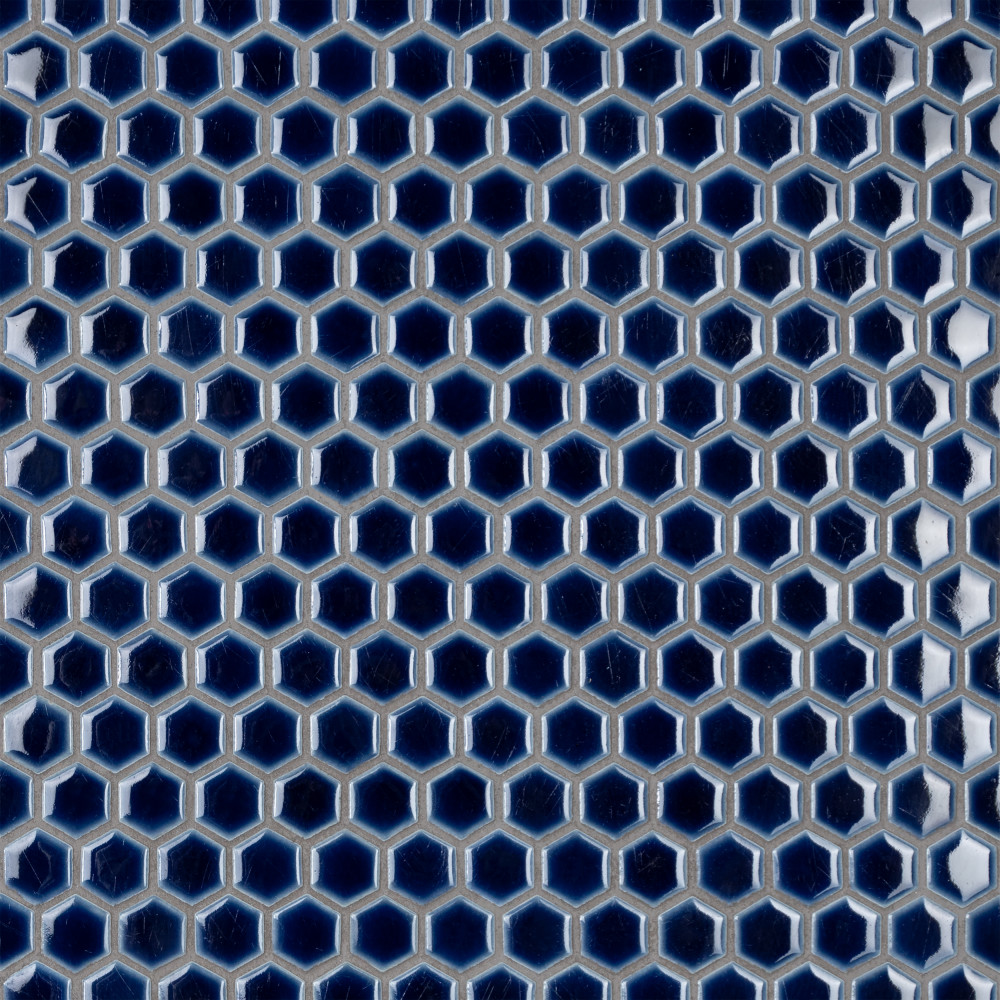 Hudson 1″ Hex Smoky Blue 11-7/8 in. x 13-1/4 in. Porcelain Mosaic Tile