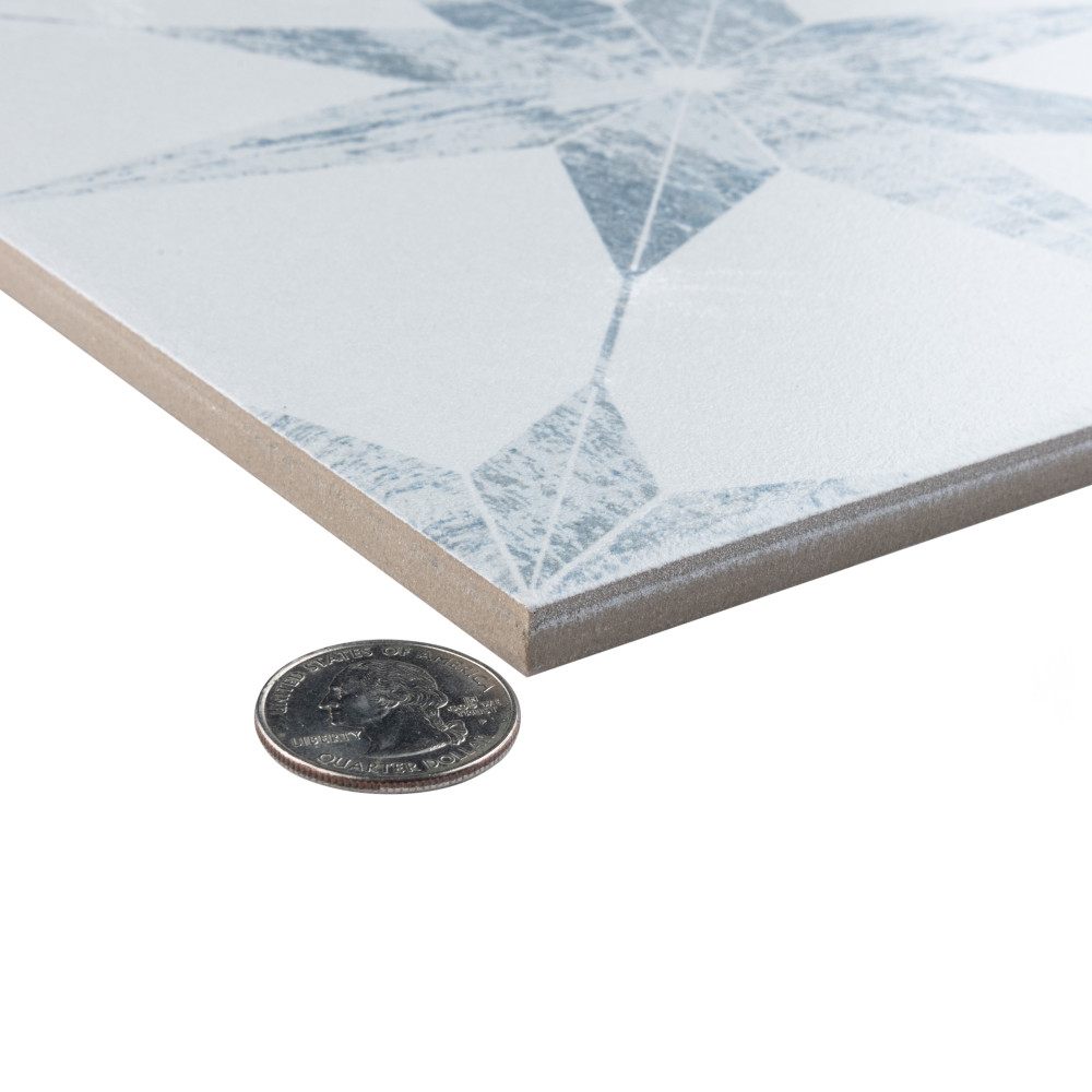 Cassis Stella White 9-3/4 in. x 9-3/4 in. Porcelain Floor and Wall Tile