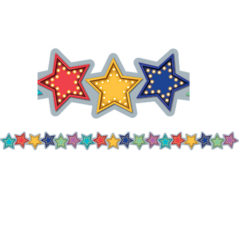 Marquee Stars Die-Cut Border Trim, 35 Feet