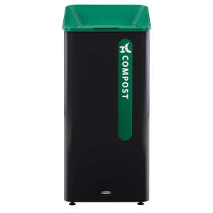 Rubbermaid Commercial, Sustain, Compost, 23 gal, Resin, Green, Square, Receptacle