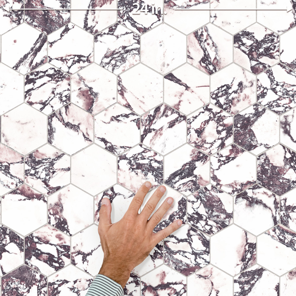 Touche 4″ Hex Rubis 11-3/4 in. x 13-5/8 in. Porcelain Mosaic Tile