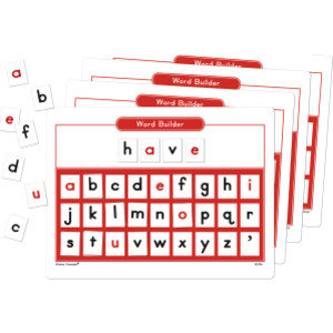 Magnetic Word Builder Boards with Magnetic Letters, 4 Boards