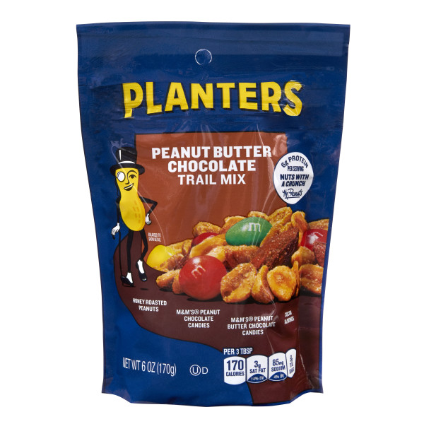 PLANTERS(r) Trail Mix Peanuts Butter Chocolate 12/6oz . C1CB - Front Center Inner Pack (Hi Res)