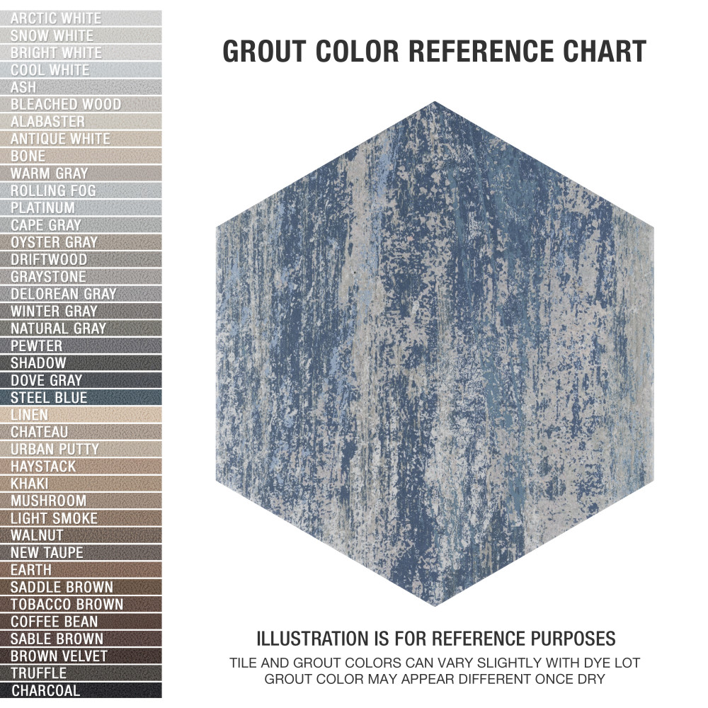 Cassis Hex Blue 8-5/8 in. x 9-7/8 in. Porcelain Floor and Wall Tile