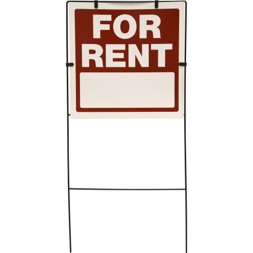 For Rent Sign Red and White with Frame (17