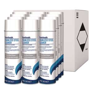 Boardwalk,  Stainless Steel Cleaner and Polish, Water-in-Oil Based,  18 oz Aerosol Can