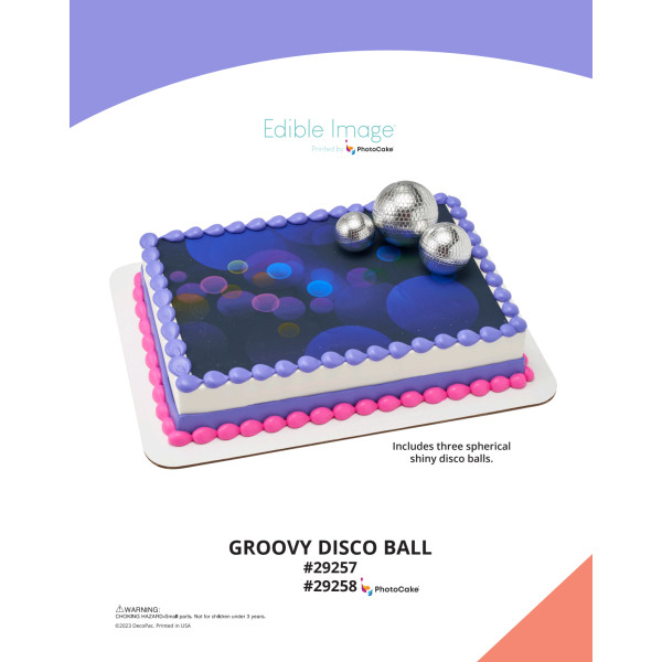 Groovy Disco Ball The Magic of Cakes® PhotoCake® Enhanced Background Page