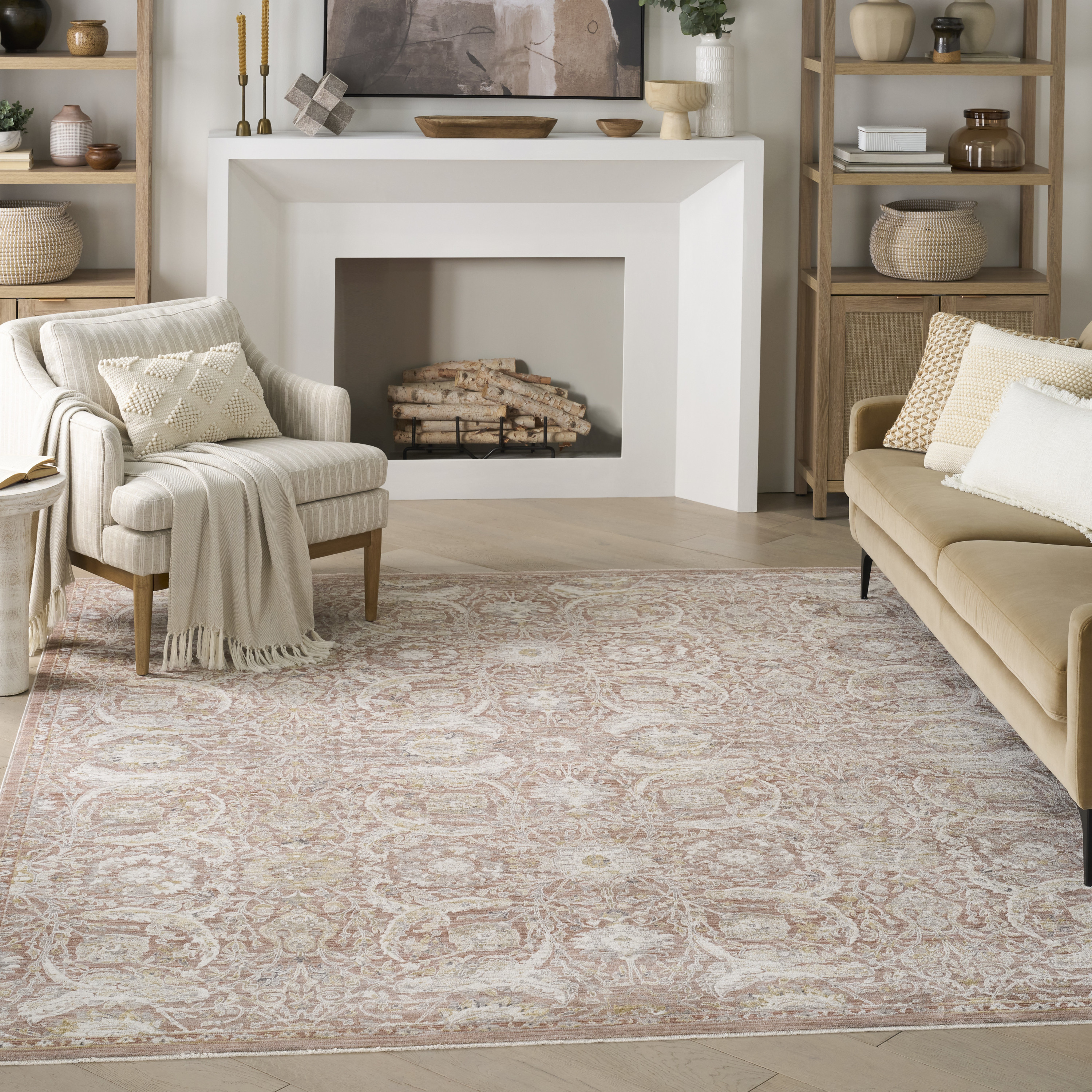 Nourison Antique Fusion 5'3" x 7'10" Brick Vintage Indoor Rug