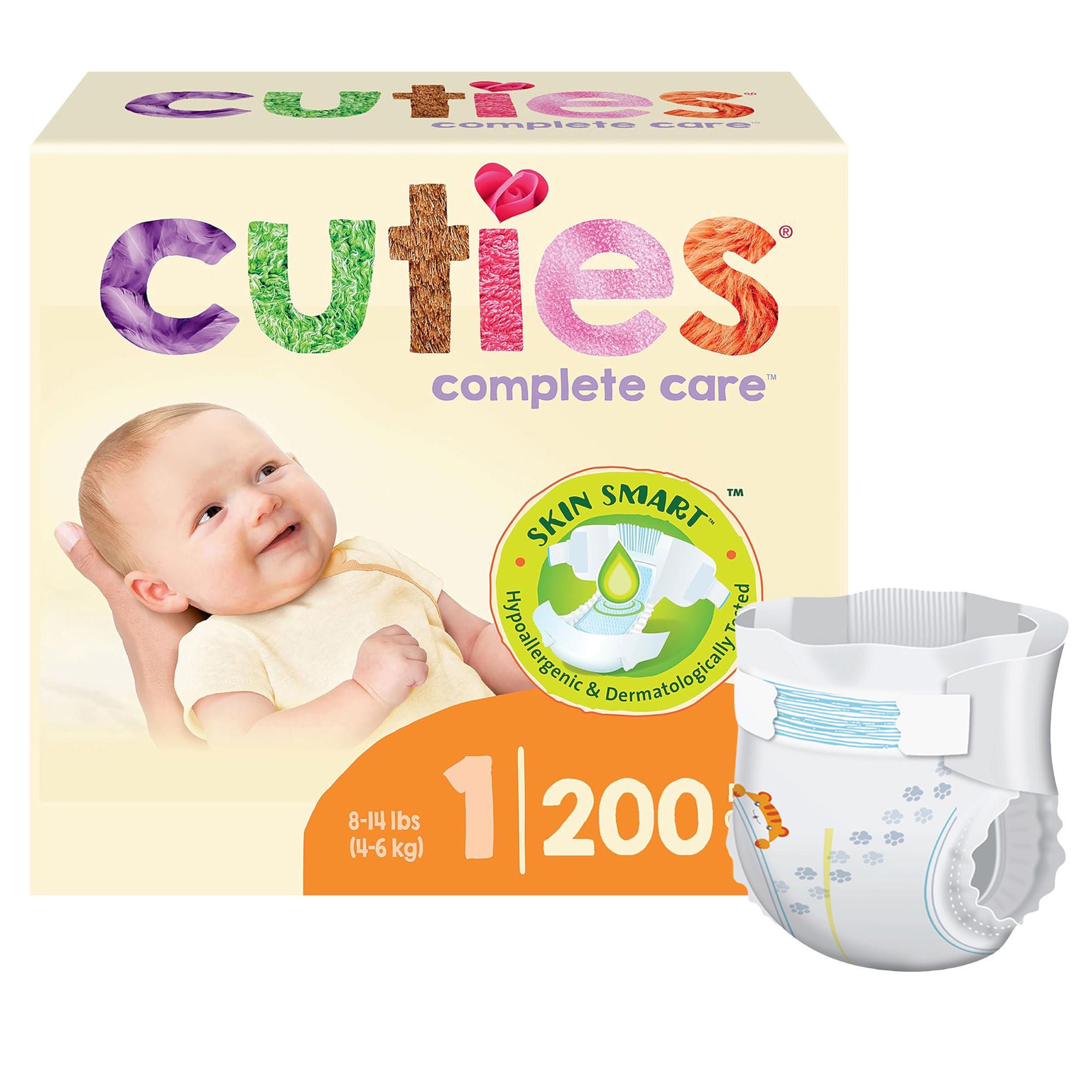 Cuties® Complete Care Diapers, Size 1