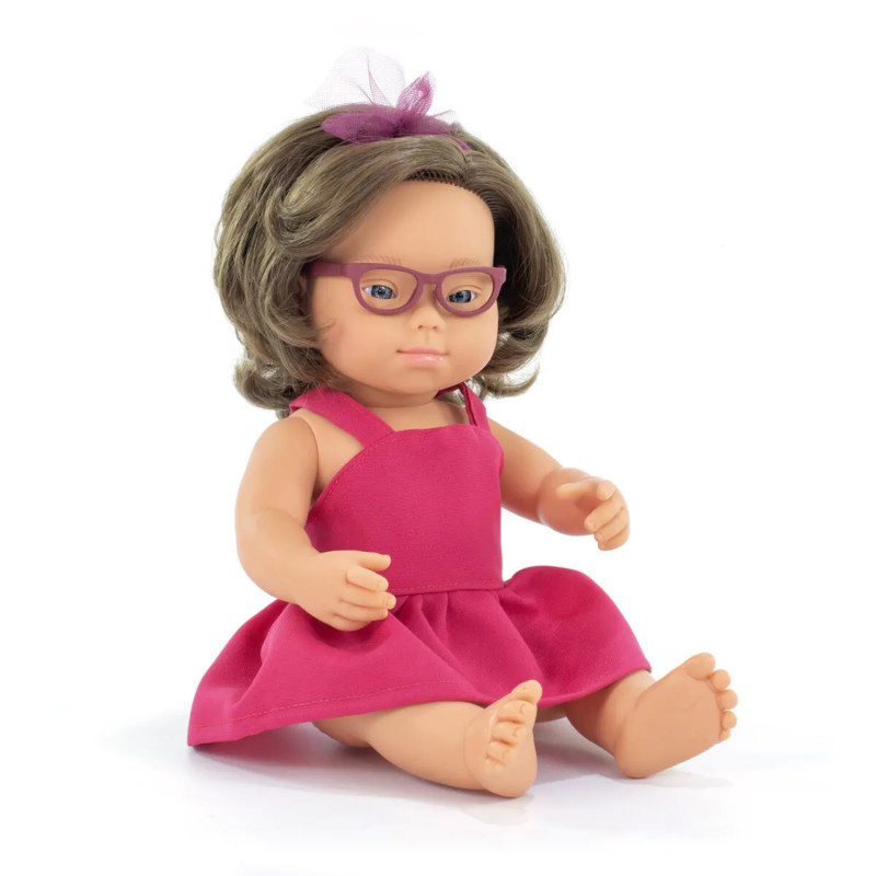 My Friends & Me Baby Doll, Caucasian Girl With Down Syndrome And Glasses, 15", Boxed