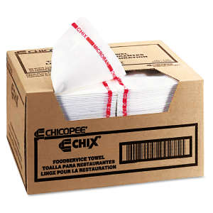 Chicopee Inc, Chix® Reusable Food Service Towels, 13"x24", Fabric, White Cloth