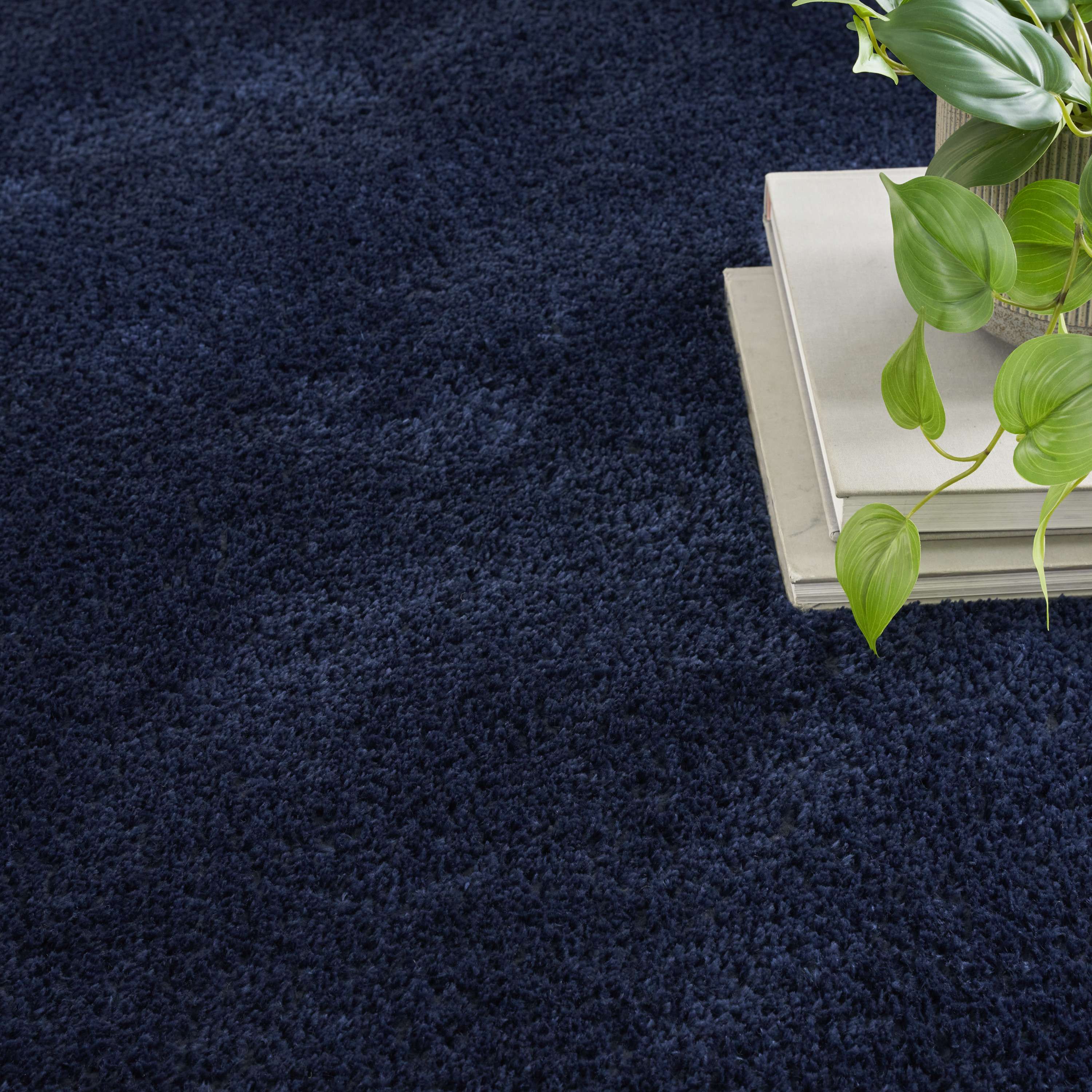 Nourison Pacific Shag 7'10" x 9'10" Navy Shag Indoor Rug