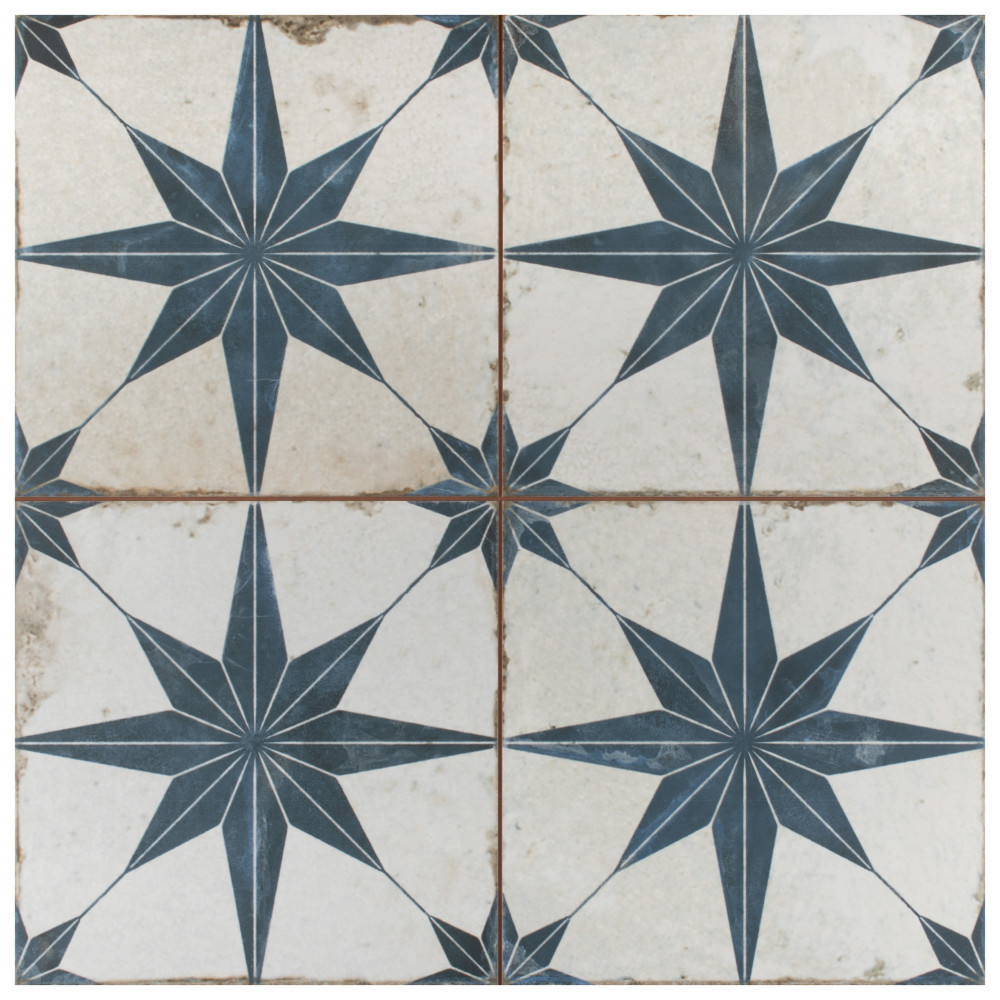 Kings Star Blue 17-5/8 in. x 17-5/8 in. Ceramic Floor and Wall Tile