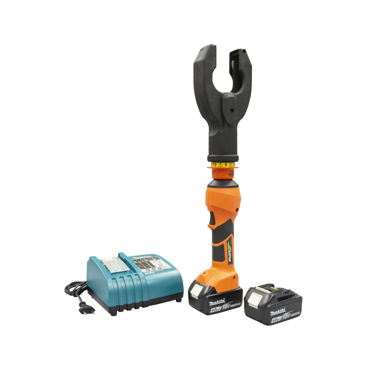 50 mm Insulated Cable Cutter with 230V Charger. 1000v Insulation. Brush guarded head - helps avoid accidental contact with conductors. Tri-insulation barrier - Provides three (3) layers of protection (Patent Pending). 360° Rotating head  - For improved agility in confined work spaces. Double -tap safety feature option -Prevents unintentional operation. Bluetooth® communication
