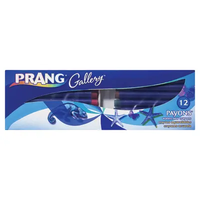 Prang Payons Watercolor Crayons, With Brush, Assorted Colors, 12 Ct