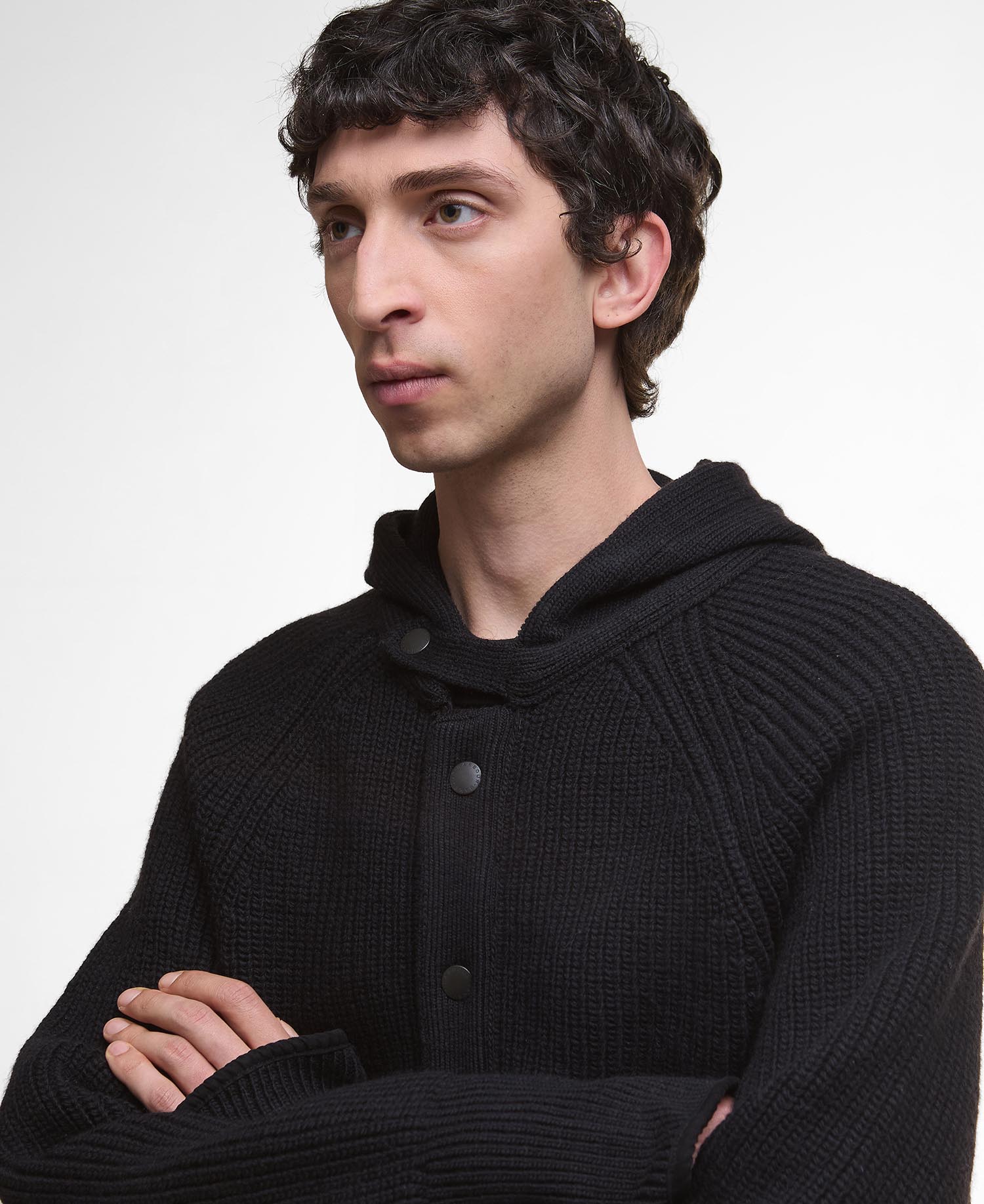 Cardigan con cappuccio lavorato a maglia Middens image number 3