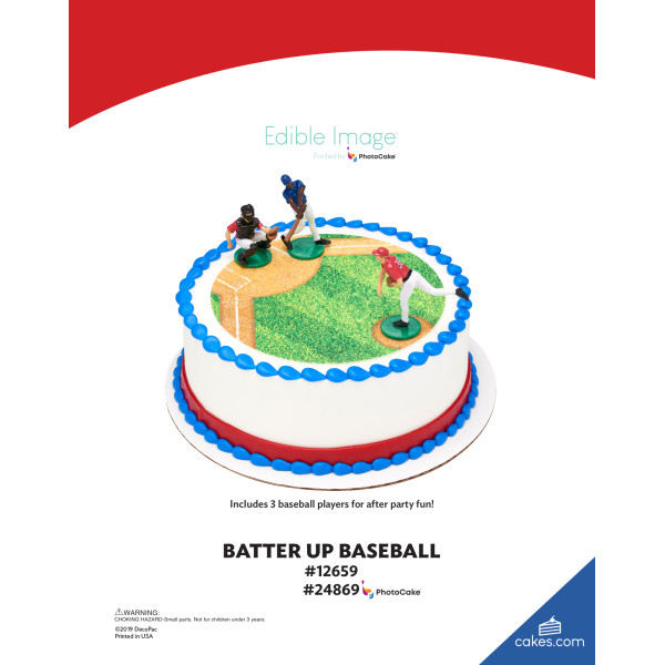Batter Up Baseball The Magic of Cakes® PhotoCake® Enhanced Round Background Page