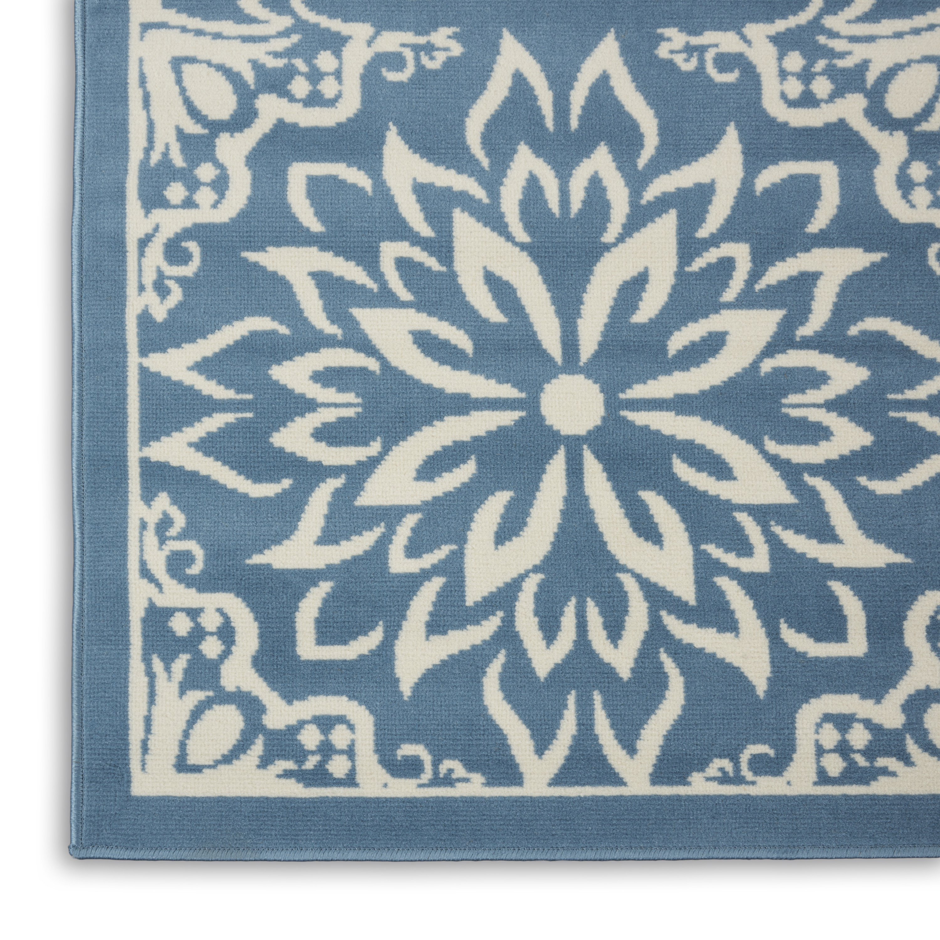 Nourison Jubilant 7'10" x 9'10" Ivory Blue Farmhouse Indoor Rug