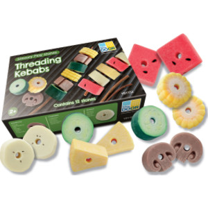 Sensory Play Stones, Threading Kebabs