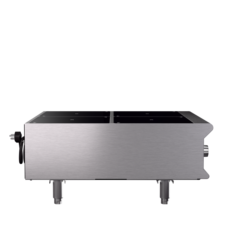208- to 240-volt four-hob heavy-duty induction range with temperature control probe and programs