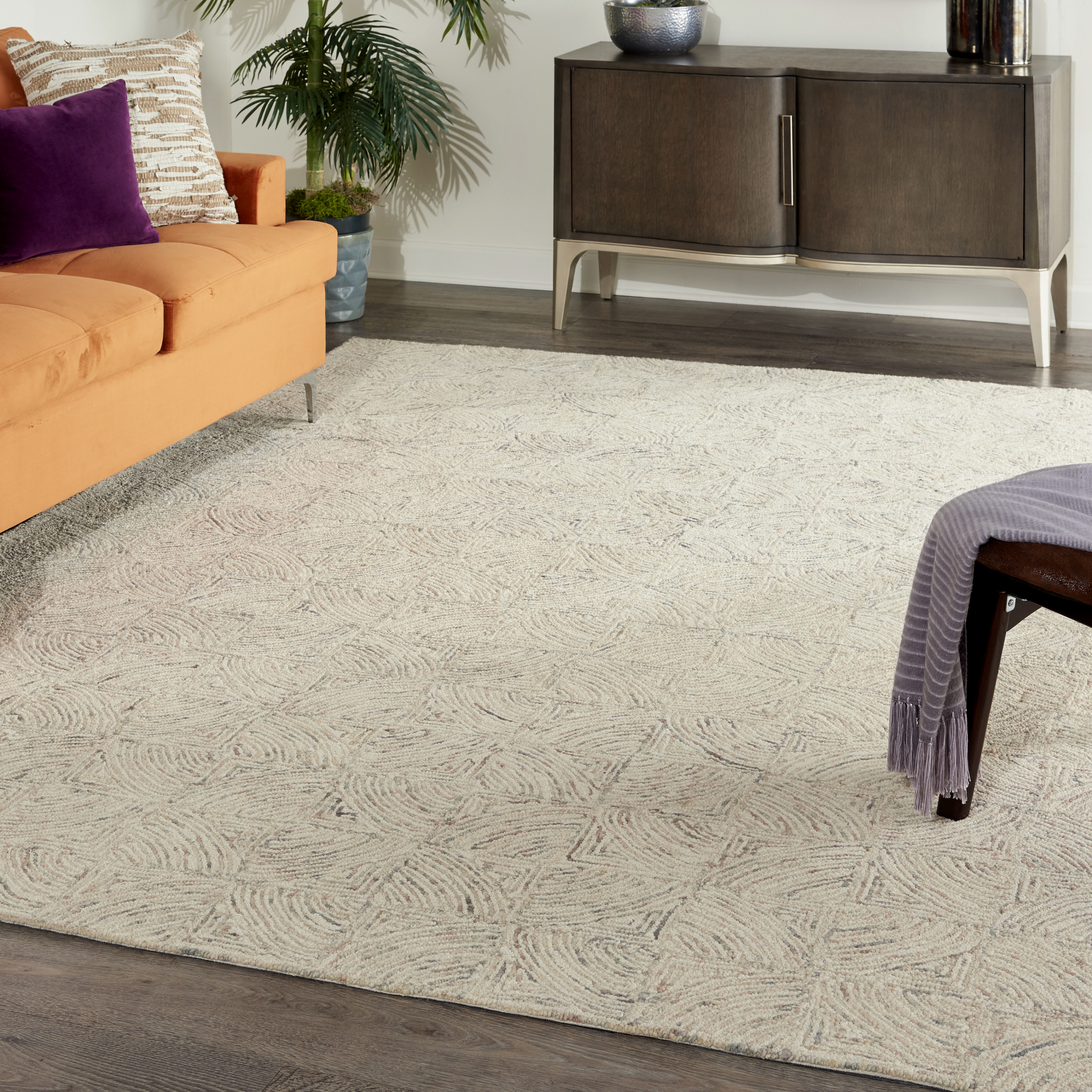 Nourison Interlock 8' x 10'6" Ivory Multicolor Modern Indoor Rug