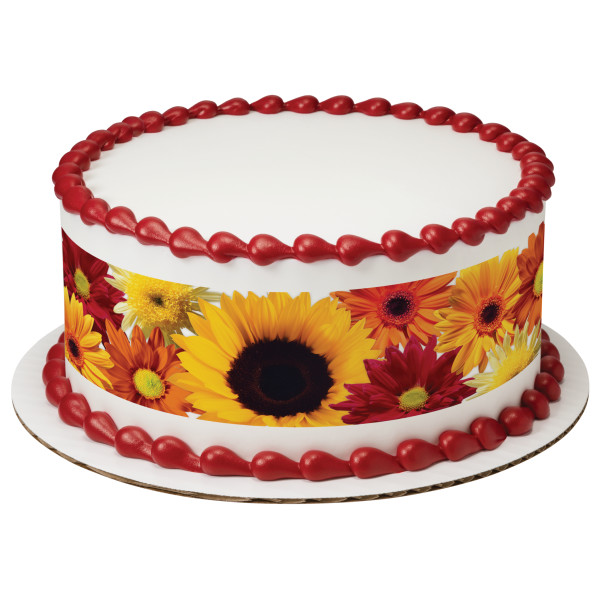 Fall Flowers PhotoCake® Edible Image® Strips