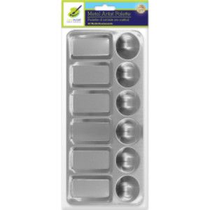 Rectangular Metal Paint Palette, 12 Wells, 9 x 4.5 Inches