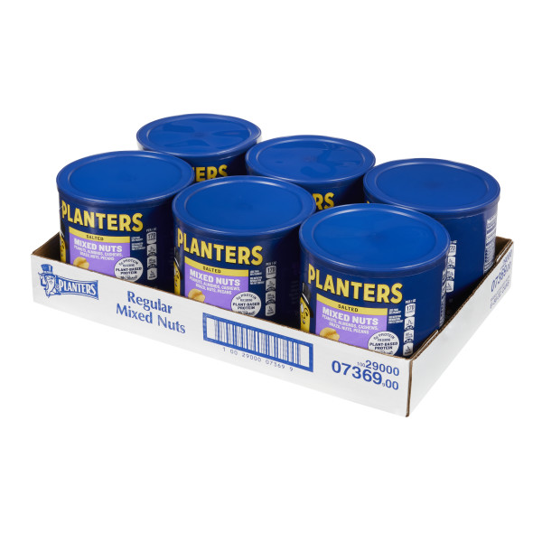 PLANTERS(r) Mixed Nuts Regular 6/56oz . C1RM - Front Right Open Case (Hi Res)