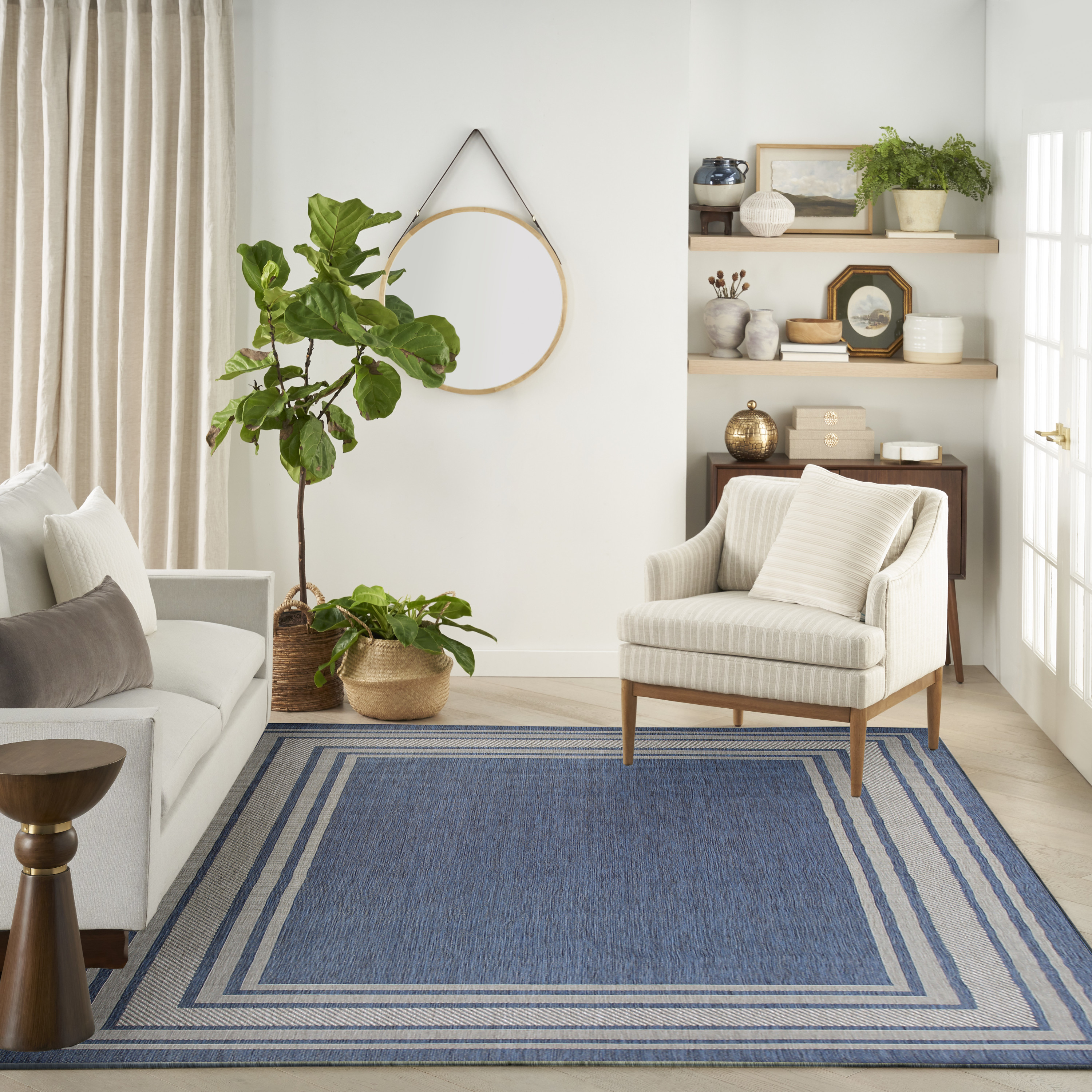 Nourison Horizon Indoor/Outdoor 8' x 10' Denim Modern Rug