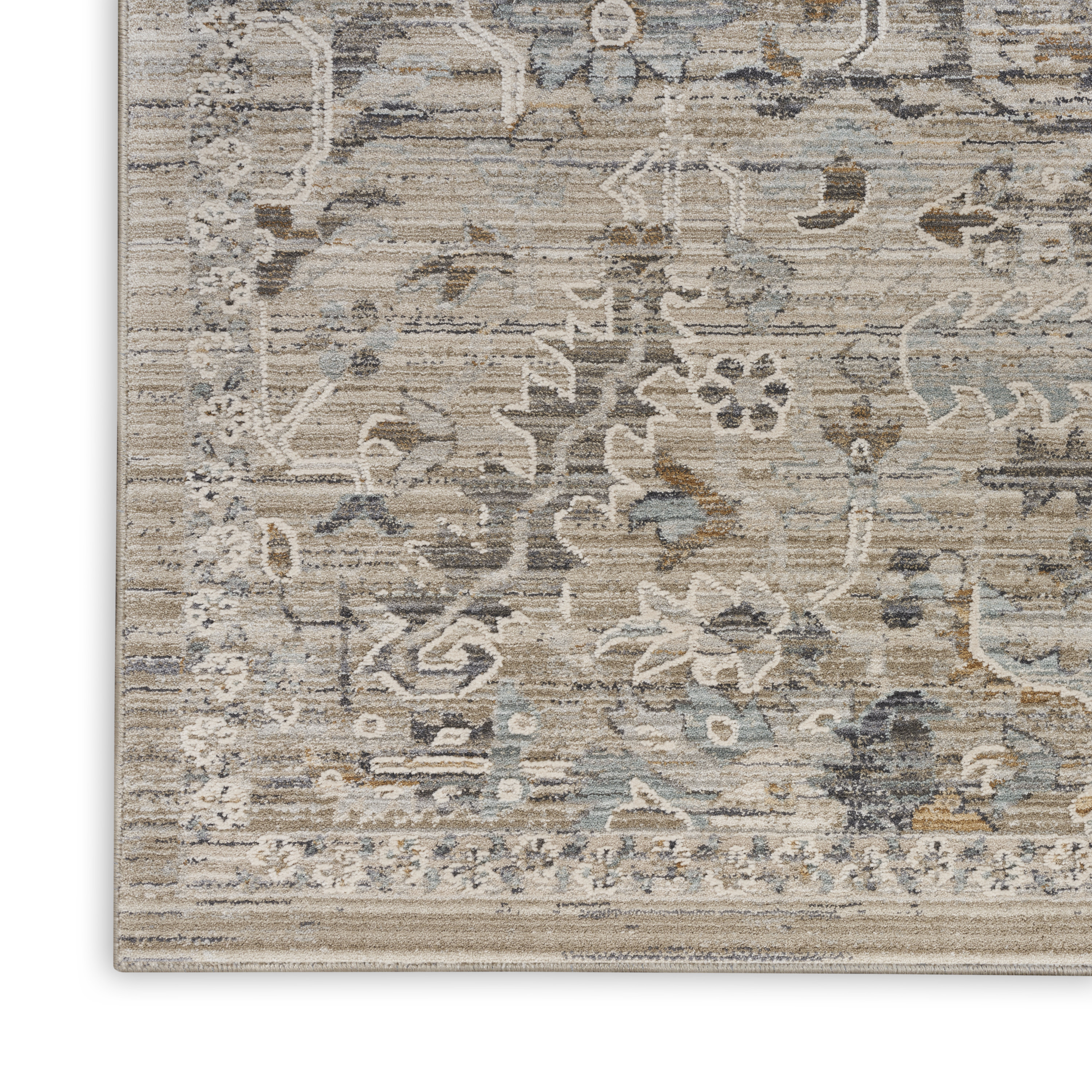 Nourison Lynx 2'3" x 12' Ivory Taupe Vintage Indoor Rug