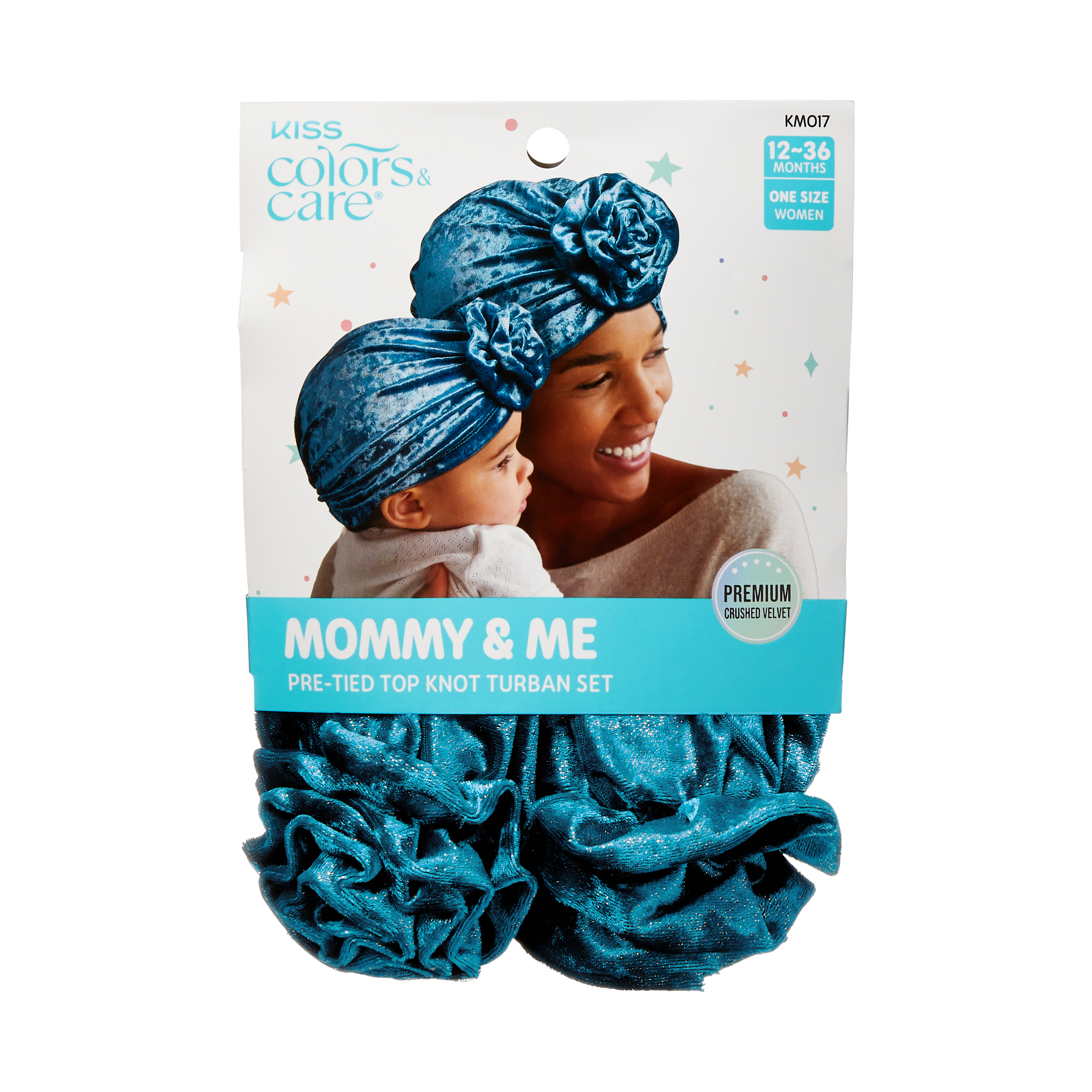 Blue Velvet | Mom & Toddler | 2pcs. | Pre-Tied Turban Set