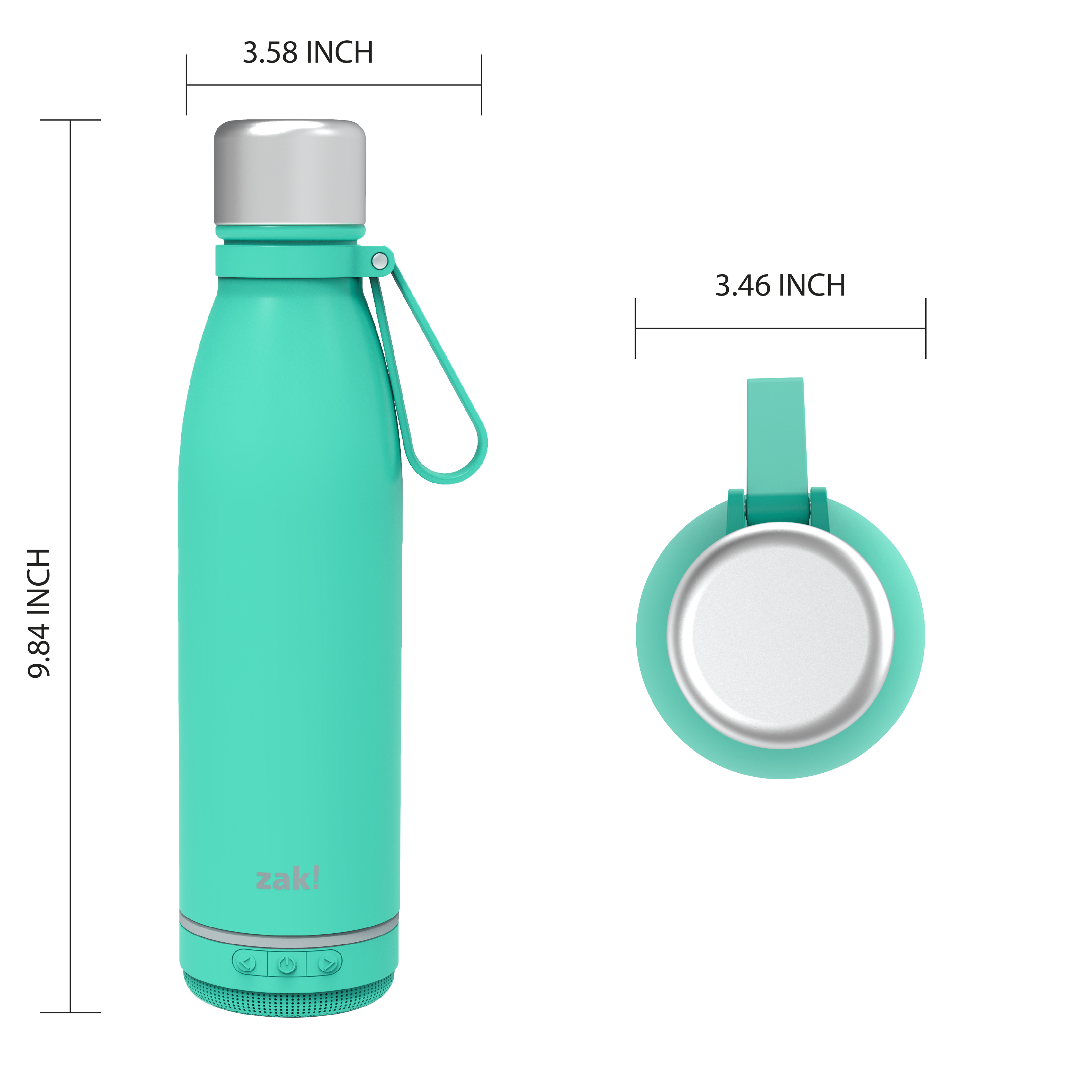 Zak Play 17.5 ounce Stainless Steel Tumbler with Bluetooth Speaker, Teal slideshow image 9 Zak Play 17.5 ounce Stainless Steel Tumbler with Bluetooth Speaker, Teal slideshow image 9