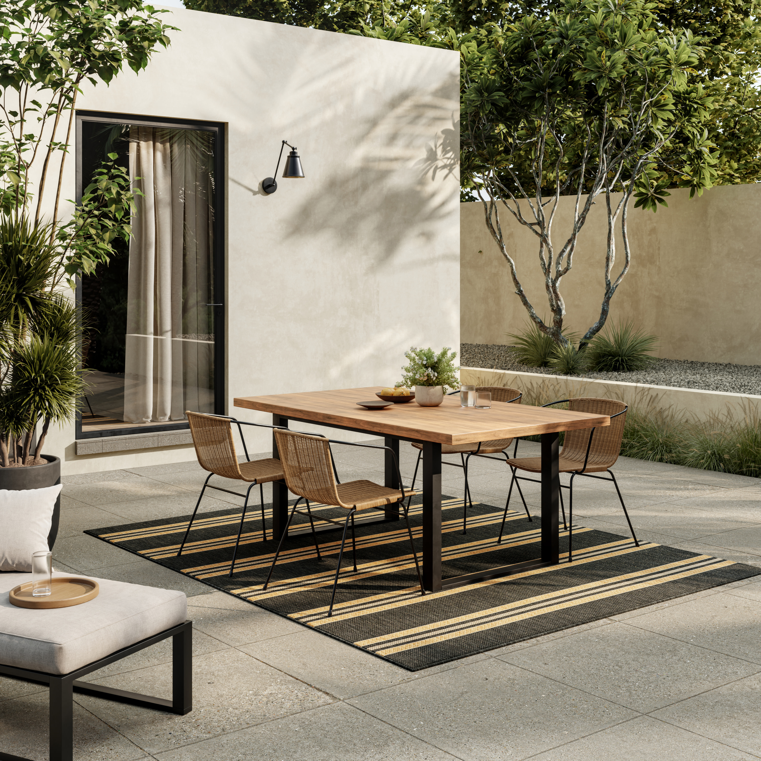 Nourison Horizon Indoor/Outdoor 4' x 6' Charcoal Modern Rug