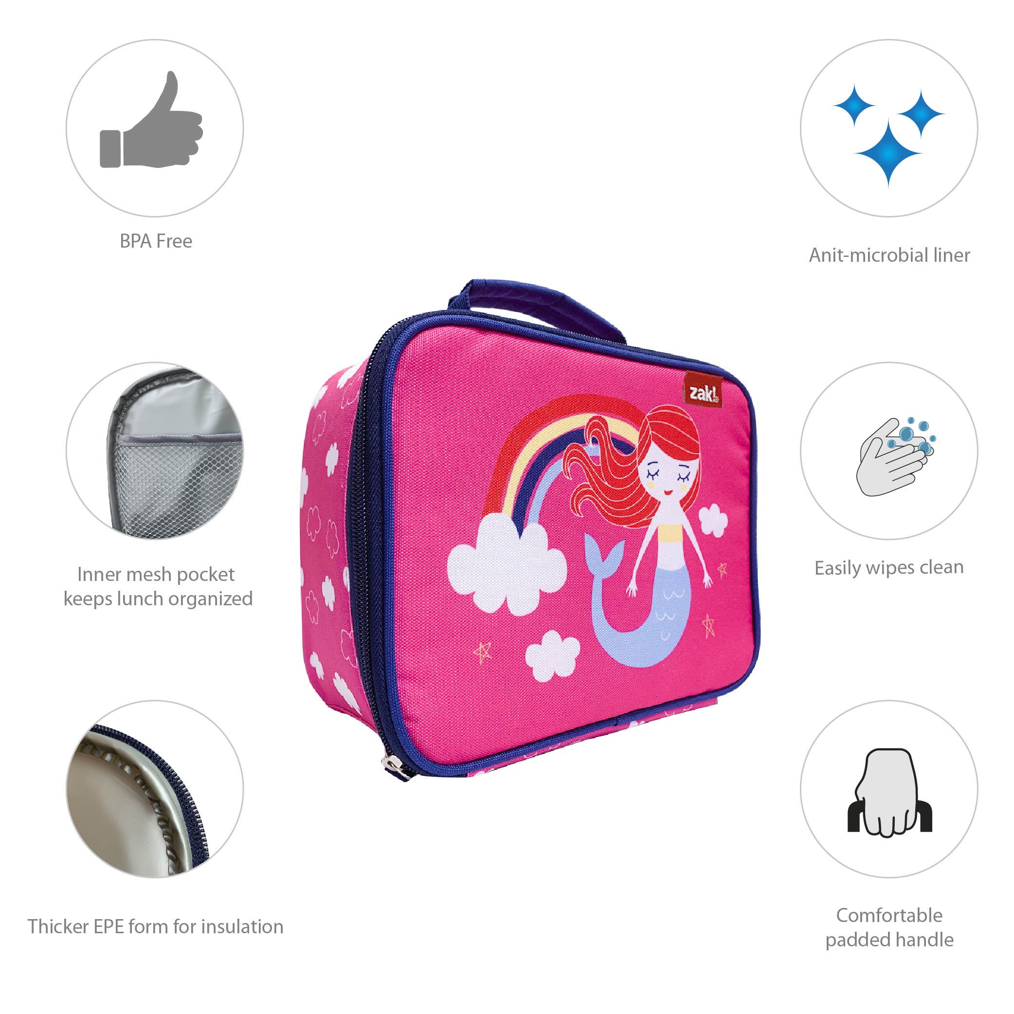 Happy Things Insulated Reusable Lunch Bag, Mermaids slideshow image 5 Happy Things Insulated Reusable Lunch Bag, Mermaids slideshow image 5