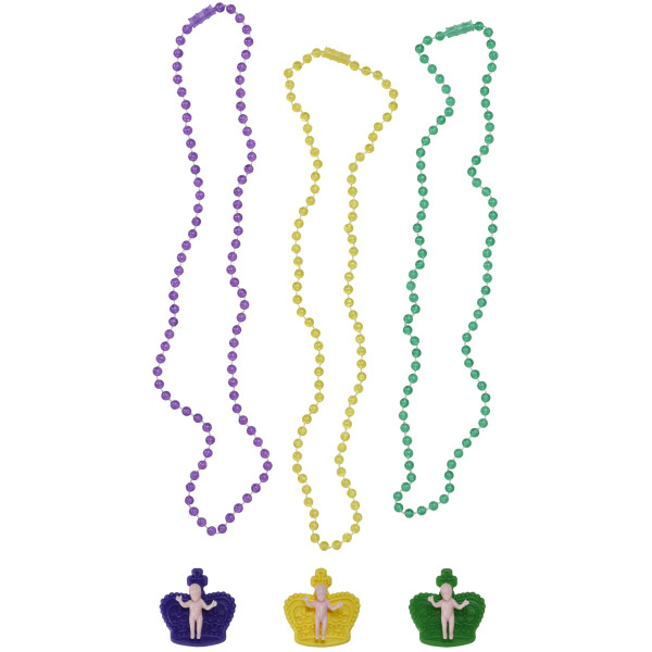 Mardi Gras Baby Crown Necklace Set Layon