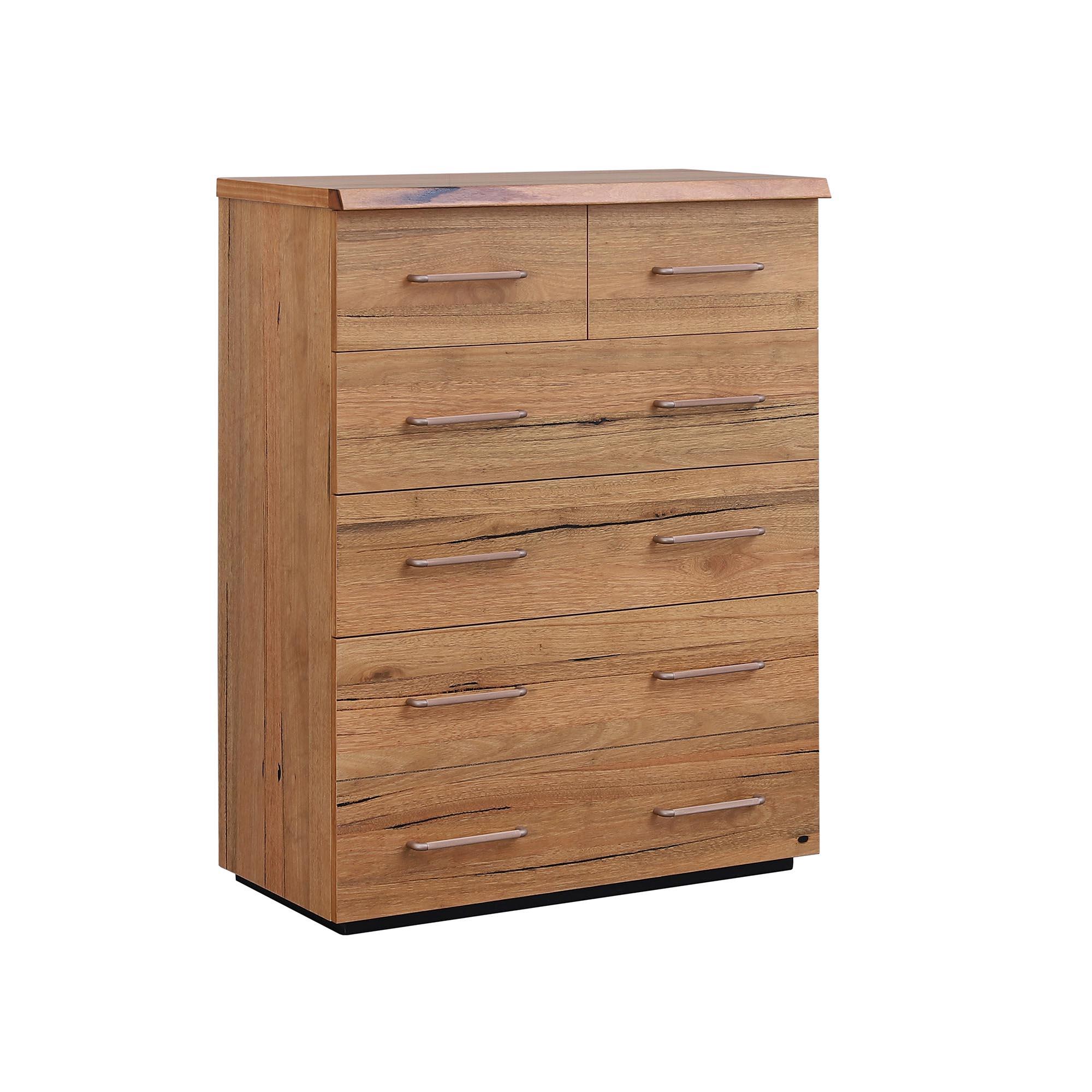 Product image of the  San Remo Tallboy (5 Drawer), Natural from Forty Winks