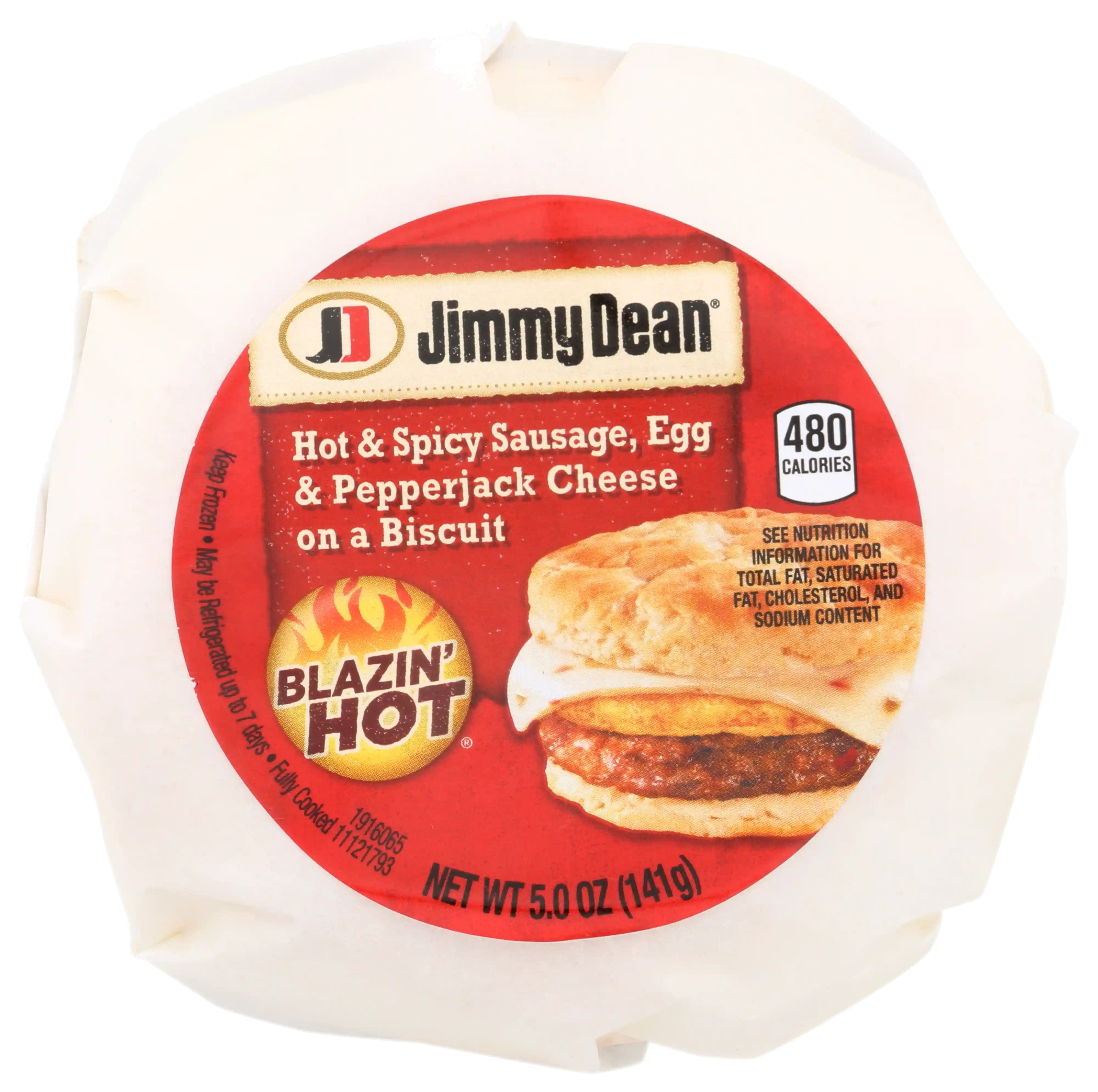Jimmy Dean® Butcher Wrapped Blazin' Hot® Hot & Spicy Sausage, Egg & Pepper Jack Cheese Biscuit_image_11