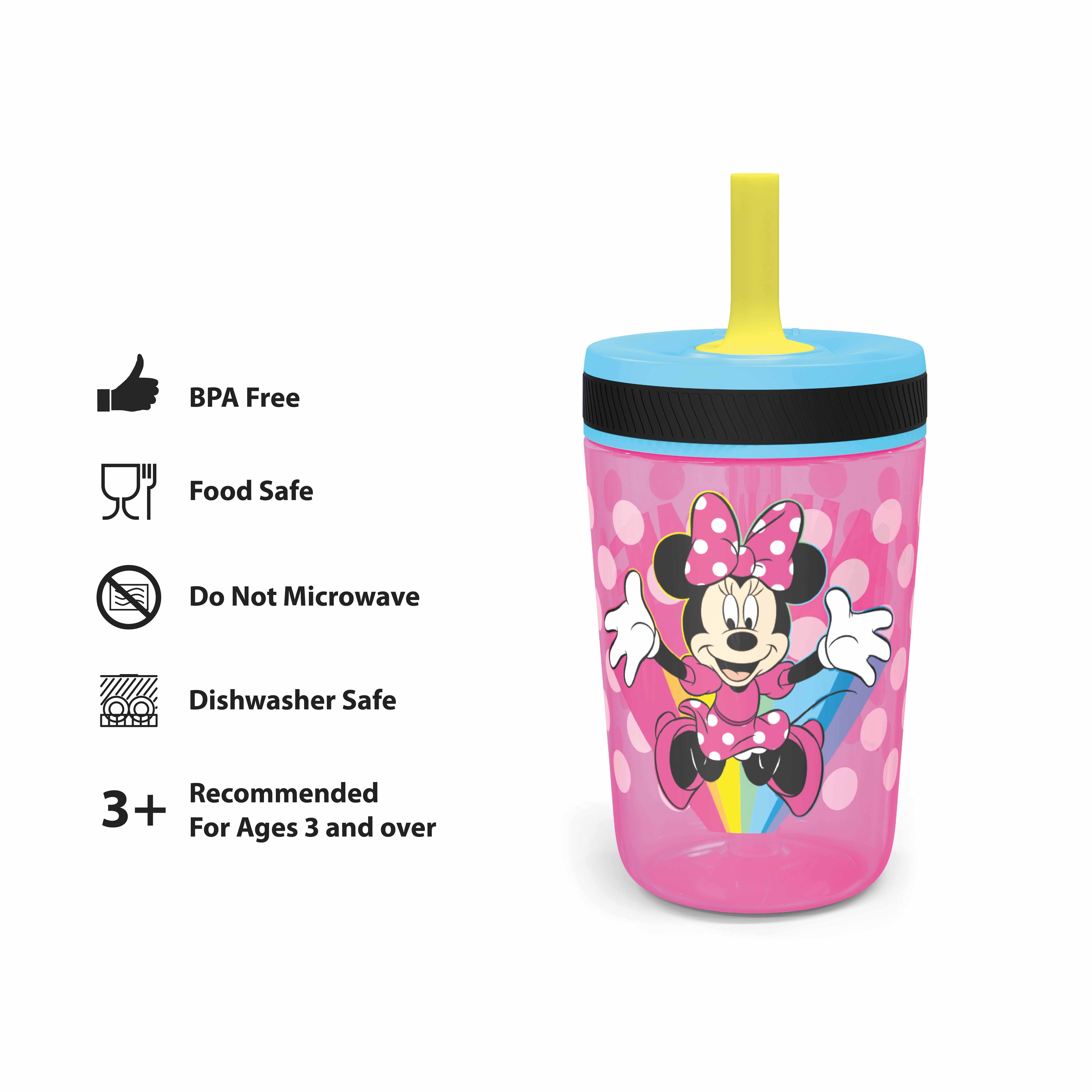 Disney 15  ounce Plastic Tumbler with Lid and Straw, Minnie Mouse, 2-piece set slideshow image 5