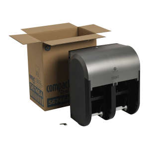Georgia Pacific, Compact Quad 4-Roll, Coreless Bath Tissue Dispenser, Gray