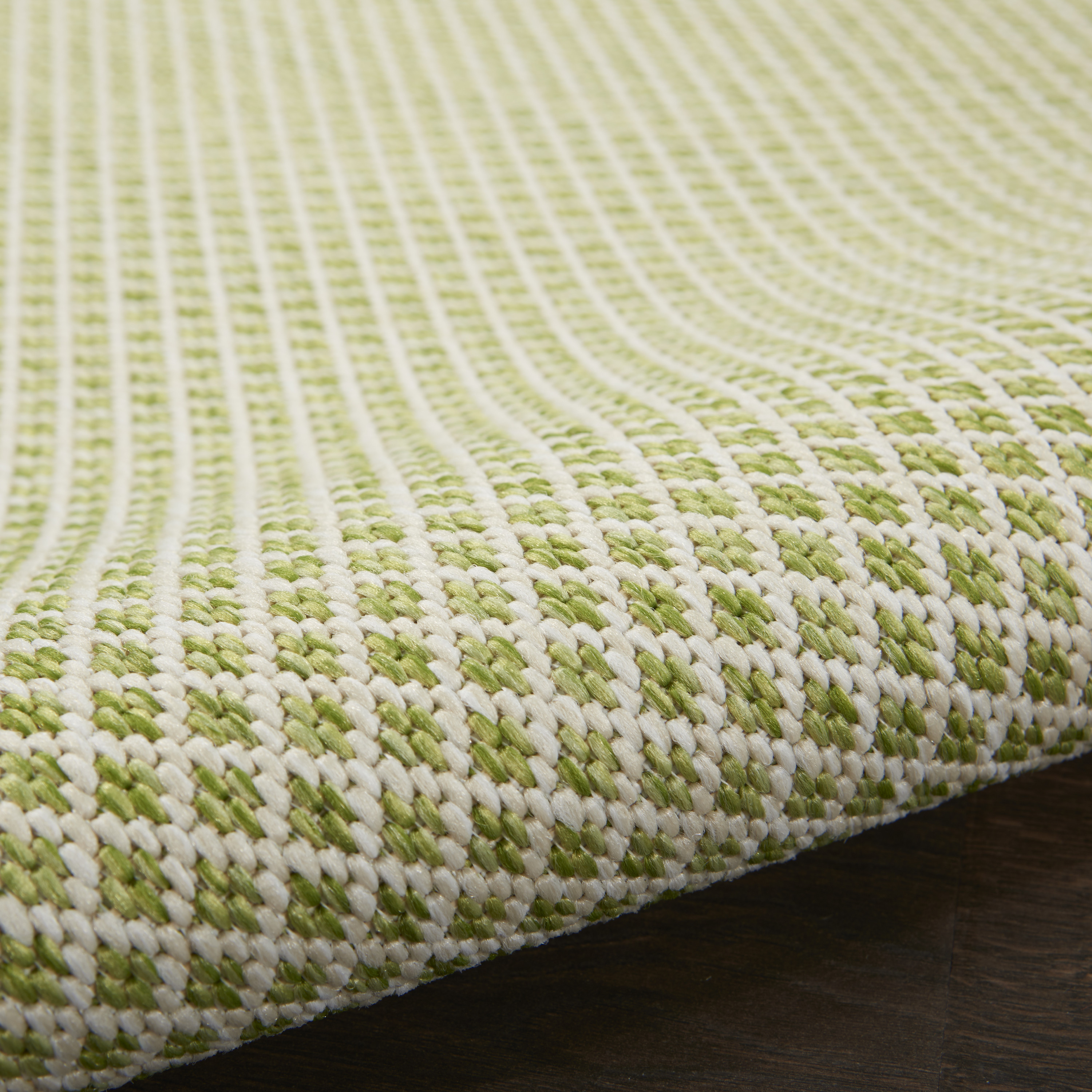 Nourison Courtyard 2' x 6' Ivory Green Modern Rug